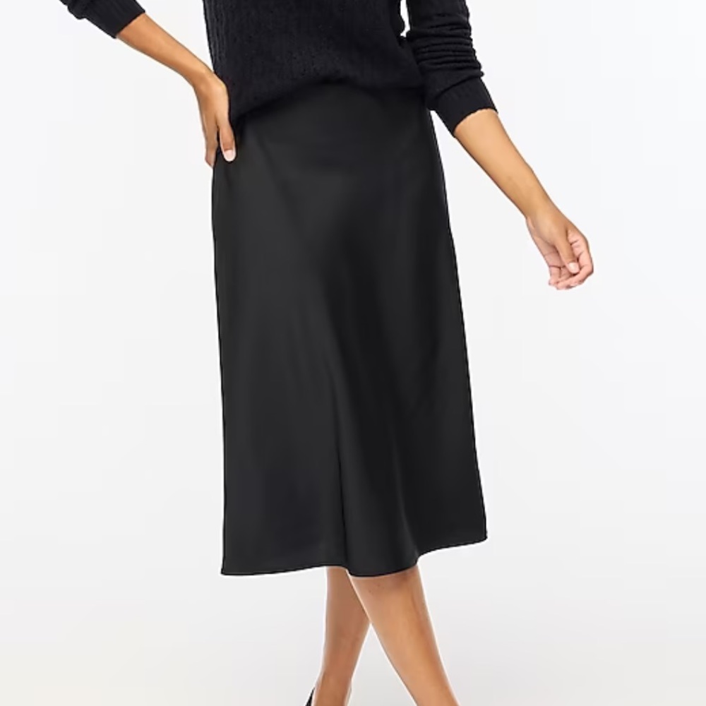 J Crew Black Slip Skirt